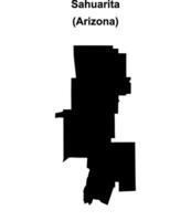 Sahuarita, Arizona blank outline map vector