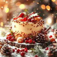 New Year's cake with a festive mood photo