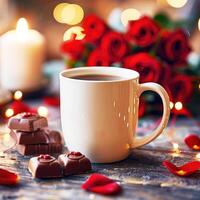 Mug mockup for Valentine's Day them photo