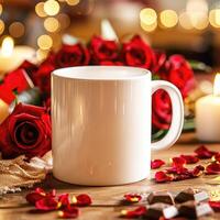 Mug mockup for Valentine's Day them photo
