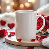 Mug mockup for Valentine's Day them photo