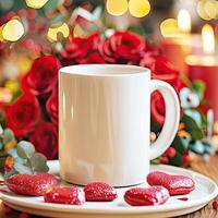 Mug mockup for Valentine's Day them photo