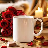 Mug mockup for Valentine's Day them photo