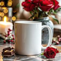 Mug mockup for Valentine's Day them photo