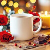 Mug mockup for Valentine's Day them photo