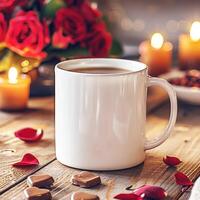 Mug mockup for Valentine's Day them photo