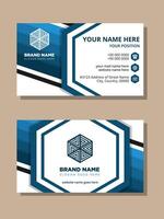 Blue hexagon modern creative business card and name card,horizontal simple clean template design, layout in rectangle size, identity card. vector