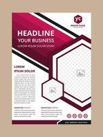 Colorful geometry design annual report a4 cover brochure template layout, magazine, flyer or leaflet booklet. diagonal multicolor red with hexagon space for photo. vector