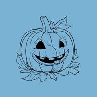 A drawing of a pumpkin with a smile on it vector