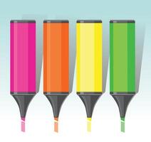 A set of highlighter markers vector