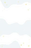 Abstract White Background With Wavy Lines and Sparkling Stars, Vertical Format Design vector