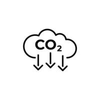 Carbon dioxide emissions reduction sign symbol icon design vector