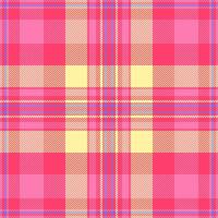 Menu textile texture, autumn fabric tartan check. Pixel background pattern plaid seamless in red and pink colors. vector