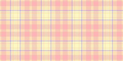 Pillow seamless tartan , indoor texture plaid textile. Golf background pattern check fabric in light and peach puff colors. vector
