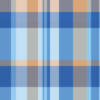 Commercial fabric pattern plaid, france textile seamless texture. Tough background tartan check in cyan and blue colors. vector