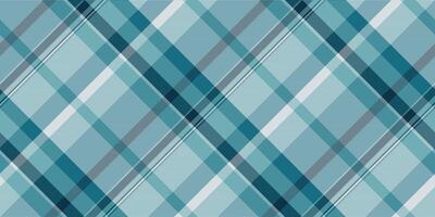 Blanket check seamless , multicolored texture fabric textile. National background plaid tartan pattern in cyan and spa blue colors. vector