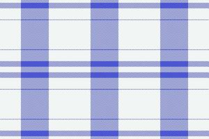 Artistic fabric check textile, tablecloth plaid texture . Scratch pattern tartan seamless background in white and blue colors. vector