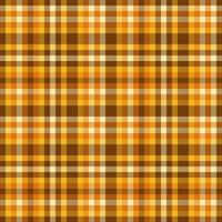 Wear background plaid tartan, vivid fabric pattern seamless. Tweed textile texture check in orange and amber colors. vector