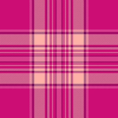 Grunge plaid seamless pattern, anniversary fabric texture check. Naked background tartan textile in pink and red colors.