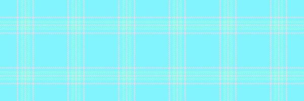Heritage tartan textile seamless, 1950s pattern fabric. Female texture background check plaid in cyan and teal colors. vector