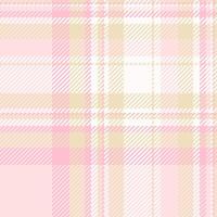 Industry textile fabric, awesome check seamless background. Cosy plaid tartan pattern texture in misty rose and light colors. vector