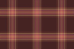 Menu tartan textile, close up seamless fabric pattern. Aesthetic texture background check plaid in red and dark colors. vector