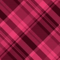 Intense plaid seamless tartan, rug fabric texture pattern. Platform textile background check in red and dark colors. vector
