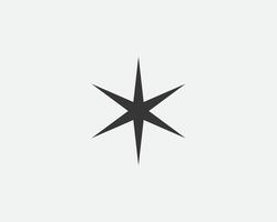 Star icon, shape. Abstract design spark sign. Black and white silhouette vector