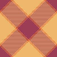 Windowpane check textile , feminine plaid texture background. Mature pattern fabric seamless tartan in orange and red colors. vector