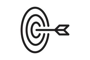 Arrow in target icon. Strategy symbol success. illustration. vector