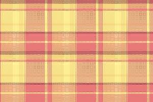 Net seamless textile, harvest tartan texture background. Uniform check plaid pattern fabric in red and yellow colors. vector
