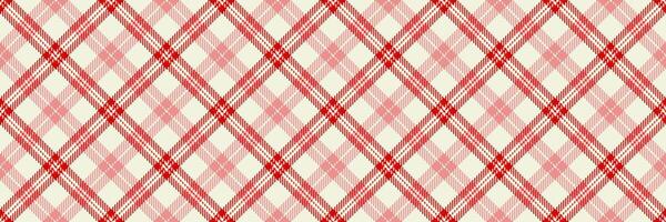 Tablecloth plaid textile seamless, seventies background texture . 40s pattern check fabric tartan in red and beige colors. vector