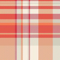 Handkerchief plaid fabric pattern, multicultural seamless textile check. Deep background tartan texture in light and orange colors. vector