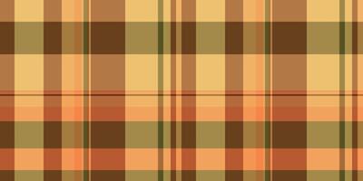 Stripped seamless pattern tartan, funky fabric plaid. Close up check background textile texture in orange and amber colors. vector