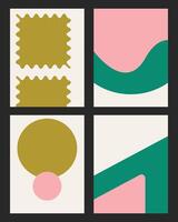Minimalist geometric poster design set. Modern and simple art cover bundle. vector