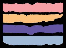 Rough edge paper cutout template set. Torn sheet of papers design bundle. vector