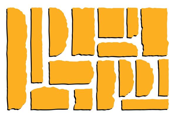 torn paper template set. Suitable for labels, sticker, or poster graphic element.