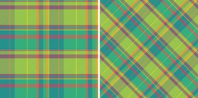 Seamless texture tartan of plaid fabric pattern with a background check textile . Set in rainbow colors in flannel shirt outfit ideas. vector