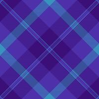 Everyday texture plaid fabric, difficult textile tartan . Party check pattern seamless background in indigo and violet colors. vector