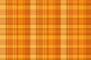 Sketch texture pattern plaid, outfit seamless fabric. Tailor textile background tartan check in orange and amber colors. vector