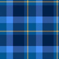 Dark plaid tartan fabric, gift paper texture seamless. Relax pattern check textile background in cyan and dark colors. vector