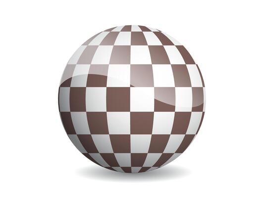 3D ball abstract illustration. Pattern sphere modern design. Round shape globe on white background.