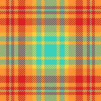 Shape texture tartan seamless, model textile background plaid. List pattern fabric check in tangerine and red colors. vector