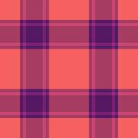 Dye seamless plaid tartan, factory background pattern textile. Small fabric texture check in pink and red colors. vector