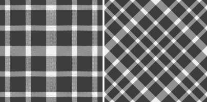 Texture textile fabric of seamless pattern with a tartan background plaid check. Set in monochrome colors. Fashion design sample ideas. vector