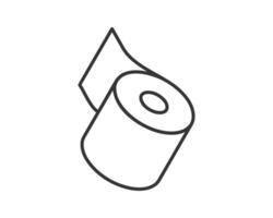 Clean minimalist line art illustration of a toilet paper roll. Perfect for website icons, app designs, or hygiene-related infographics. vector