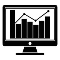 Silhouette of Graph Display on White vector