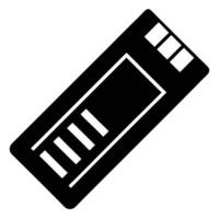 Flash Memory Icon Silhouetted on White vector