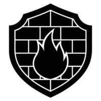 Firewall Symbol Silhouette on White Background vector