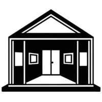 Art Gallery Silhouette on White vector